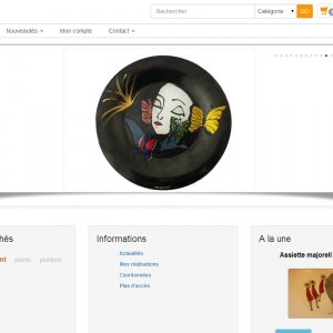 Boutique en ligne, avec peel shopping, peinture sur verre