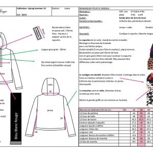 Dossier technique cardigan brodé BLEU BLANC ROUGE