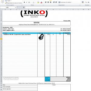 Application Excel - Gestion des devis