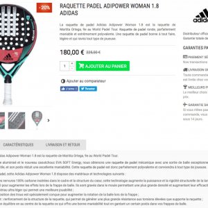 Fiche-produit pour www.padel-shopping.fr
