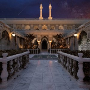 Structure orientale de nuit