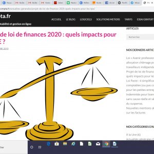 Impacts PLF 2020 pour les TPE