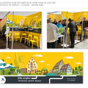Décoration de job café au salon de l'emploi à Colmar