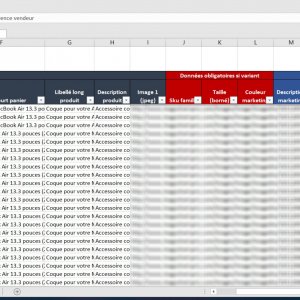 Création fichier import pour cdiscount