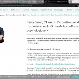 Interview écrivain pour site de reconversion professionnelle