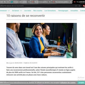 Article SEO pour site sur la reconversion professionnelle