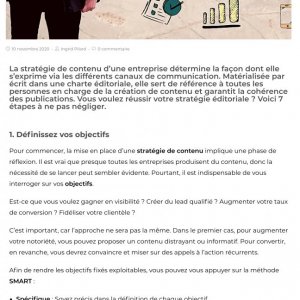 Extrait d'article : stratégie de contenu