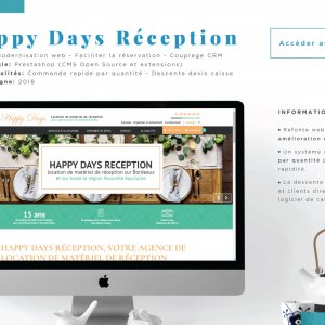 Happy Days Réception - Online Store with CRM integration