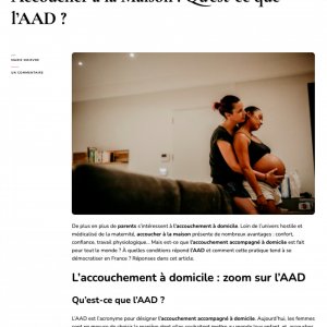 Article de blog : Accoucher à la maison : qu'est-ce que l'AAD ?