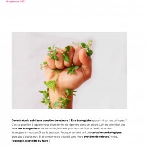 Article de blog : devenir écolo, une question de valeurs ?