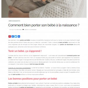 Comment bien porter son bébé à la naissance ?