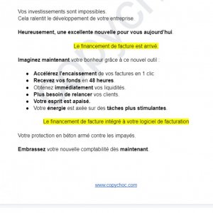 MAIL – Upsell Financement de factures