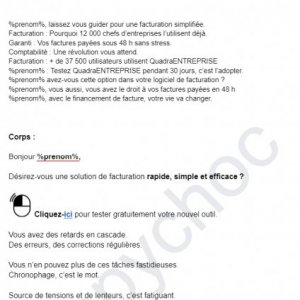 MAIL 2 – Acquisition Financement de factures