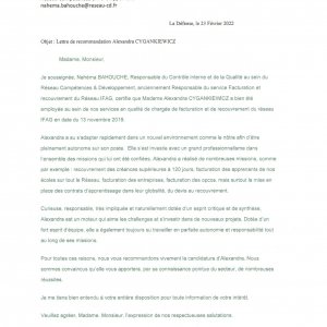 Lettre de recommandation 2