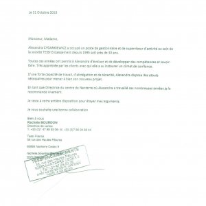Lettre de recommandation 4