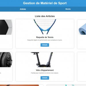 Site de gestion d'équipements de sport.