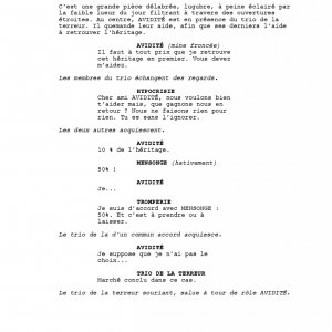 Extrait de scénario