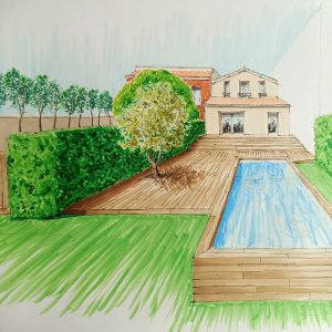 Projet de piscine avec terrasse