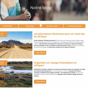 Création du blog d'une agence de voyages